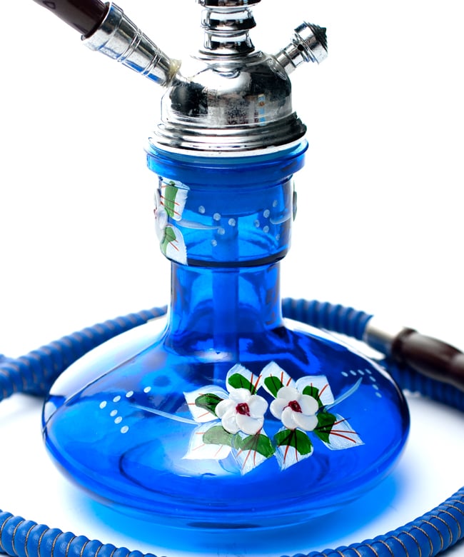 シーシャ(水タバコ)青【約43cm】 5 - ボトルの拡大です。模様やペイントは商品により若干異なる場合がございます。