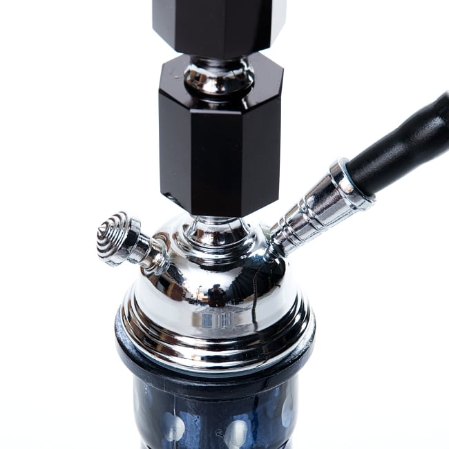 シーシャ(水タバコ)黒×濃紺【約50cm】 4 - ボトルとの付け根の拡大です