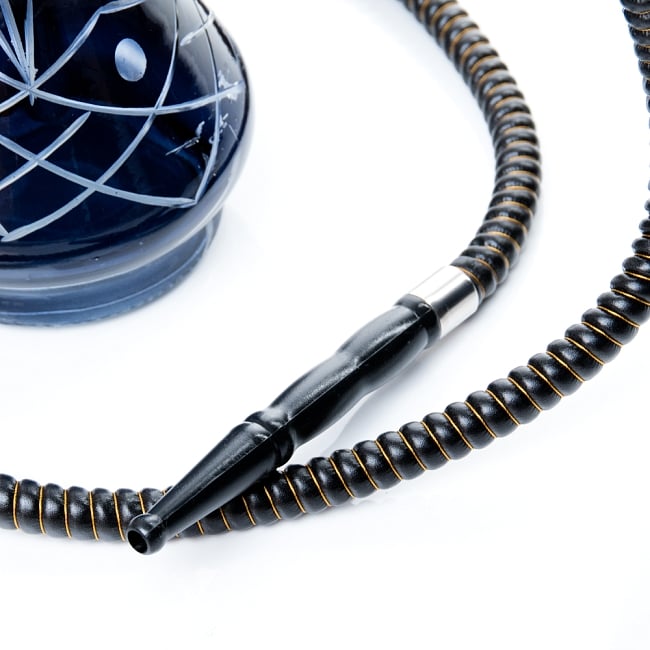 シーシャ(水タバコ)黒×濃紺【約50cm】 6 - こちらがホースの吸引口になります。