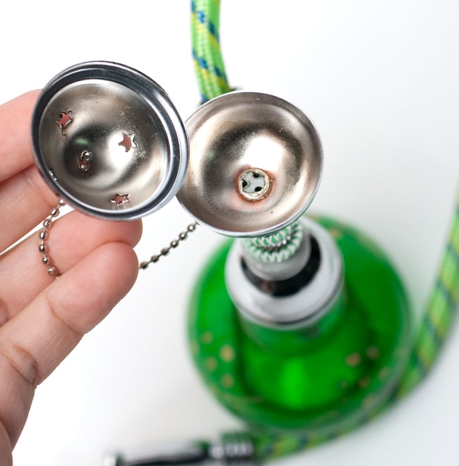 シーシャ(水タバコ)緑【約17cm】 3 - 蓋を開けたところです