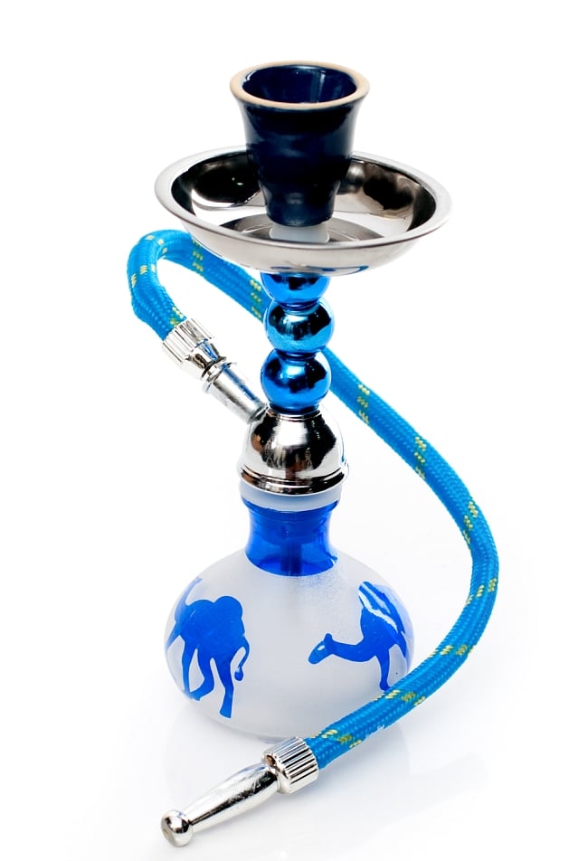 シーシャ(水タバコ)水色【約15.5cm】ラクダの写真シーシャ,水タバコ,水パイプ,水煙管,フッカー,ナルギレ,フレーバー,シーシャの炭,shisha,hookha,即納,フーカー