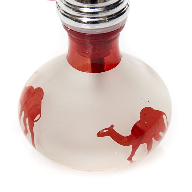 シーシャ(水タバコ)赤【約19cm】 ラクダ 5 - 水タバコのガラスボトルの拡大です