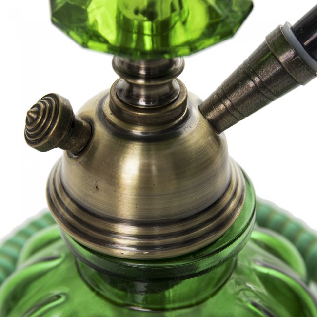 シーシャ（水タバコ）緑 【約25cm】 4 - ボトルとの付け根の拡大です