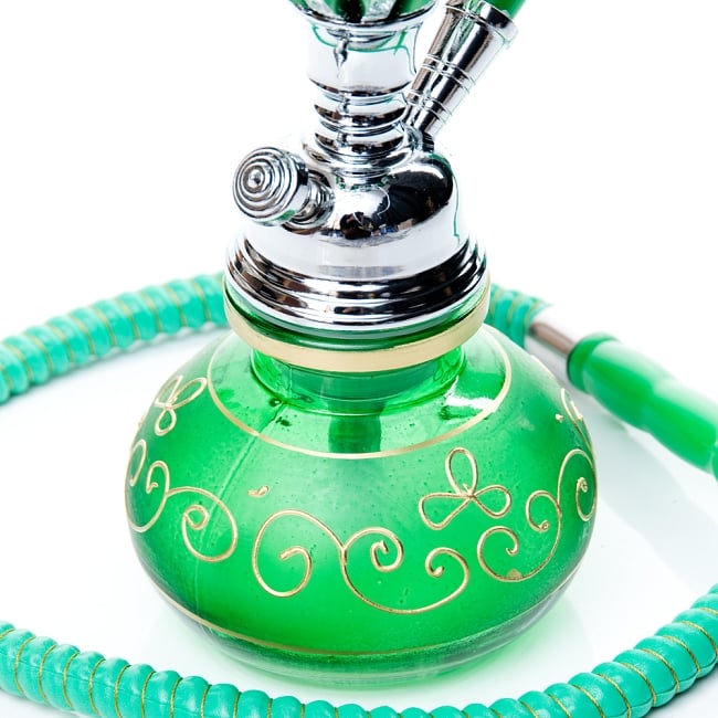 シーシャ(水タバコ)緑 【約29cm】 5 - ガラスの拡大です。※海外製品の為、若干プリントの剥がれや小傷等がある場合がございます。