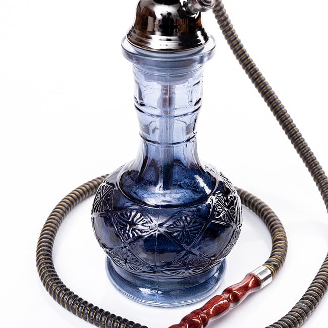 シーシャ（水タバコ）ブルーブラック【約46cm】 5 - ボトルの拡大です。異国情緒のあるデザインです。