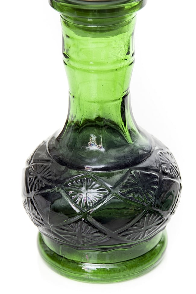 シーシャ（水タバコ）緑 【約46cm】 5 - ボトルの拡大です。異国情緒のあるデザインです。