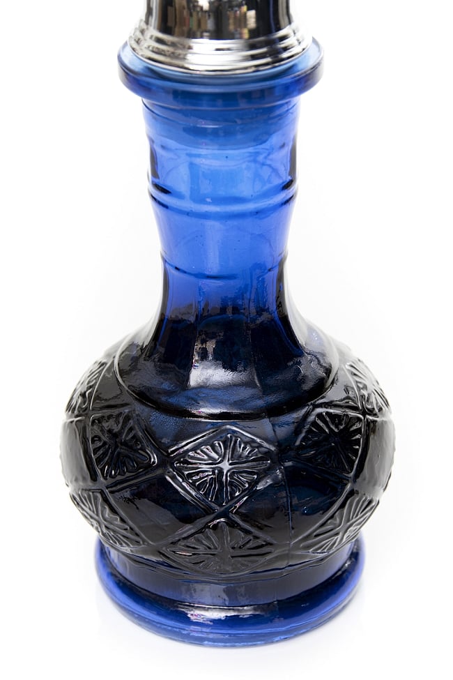 シーシャ（水タバコ）青 【約46cm】 5 - ボトルの拡大です。異国情緒のあるデザインです。