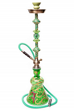 〔初めてのシーシャセット〕シーシャ(水タバコ) 緑 【約82cm】フレーバー、炭、アルミホイル、トング、説明書付き - サブ5