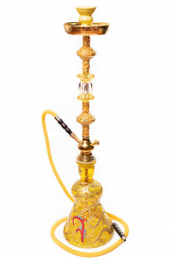 〔初めてのシーシャセット〕シーシャ(水タバコ) 黄 【約82cm】フレーバー、炭、アルミホイル、トング、説明書付き - サブ5