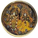 マントラ壁掛け時計−クリシュナとルクミニの商品写真