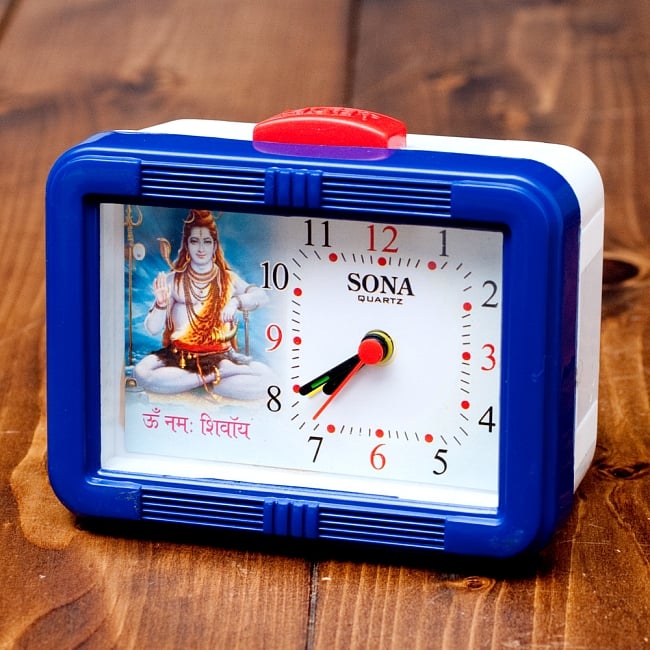 マントラ目覚まし時計 - シヴァ Om・Namah・Shivaiの写真1枚目です。全体写真ですシヴァ,Shiva,置き時計,目覚まし時計,マントラ,ヒンドゥー教,神様,アラームクロック,テーブルクロック