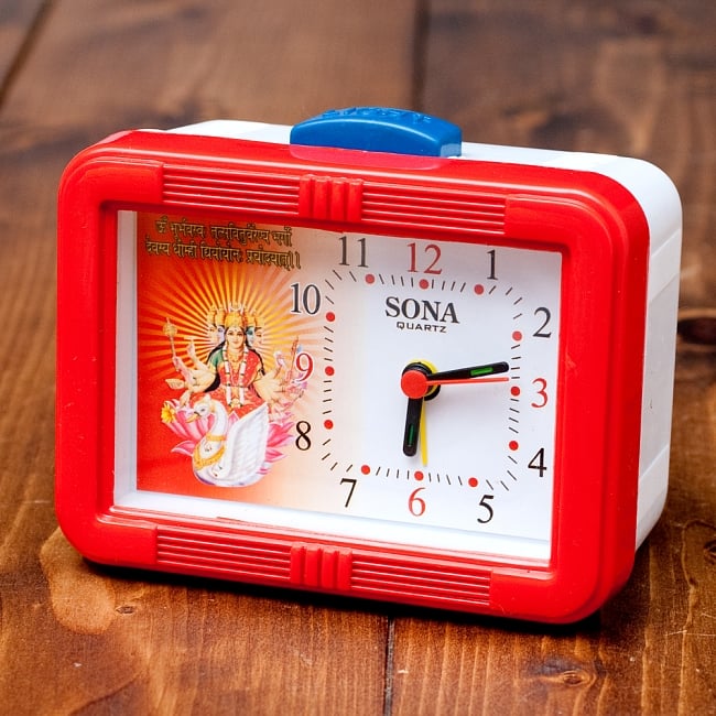 マントラ目覚まし時計 - ラクシュミー Lakshmiの写真1枚目です。全体写真ですラクシュミー,Lakshmi,Laxmi,吉祥天,置き時計,目覚まし時計,マントラ,ヒンドゥー教,神様,アラームクロック,テーブルクロック