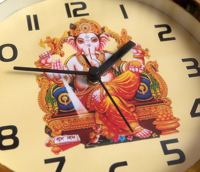 神様壁掛時計 - Ganesh -ガネーシャ【インド現地クオリティ】 6 - 写真では分かりづらいのですが、神様が印刷されている紙はところどころ浮いています