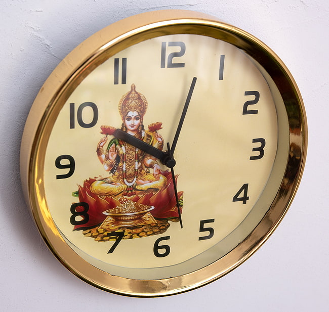 神様壁掛時計 - Laxmi - ラクシュミー【インド現地クオリティ】 3 - 斜めから撮影しました