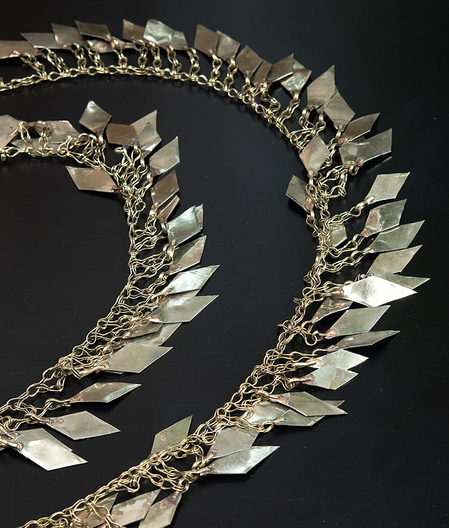 トルクメン チェーン - クチ族トライバルジュエリー 6 - アップにしてみました