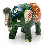 デリーのミニチュア象さん香立て - 緑の商品写真