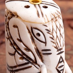 水牛の角で作ったゾウさんお香立て - クリーム - サブ2