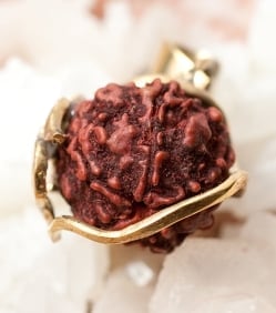 オーンとナーガに絡まれたルドラクシャのペンダントトップ - サブ4