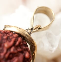 オーンとナーガに絡まれたルドラクシャのペンダントトップ - サブ5