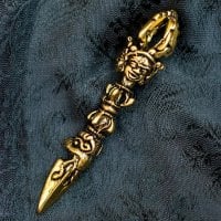 ヴァジュラのゴールドペンダントトップ -直径約6cm(ID-ACS-285)