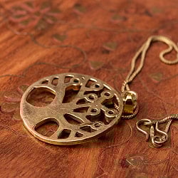 生命の木　Life of Tree の天然石ゴールドペンダントトップ -直径約3.5cm - サブ4