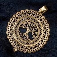 生命の木　Tree of Life のゴールドペンダントトップ -直径約4cm(ID-ACS-291)