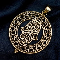 ハムサのゴールドペンダントトップ