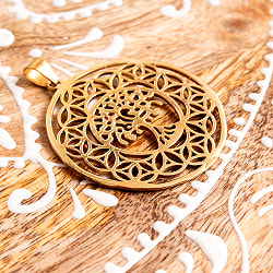 Flower of LifeとTree of Life のゴールドペンダントトップ - サブ2