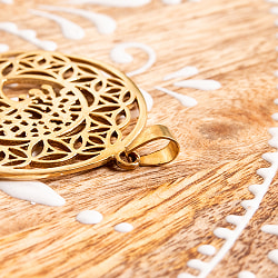 Flower of LifeとTree of Life のゴールドペンダントトップ - サブ3