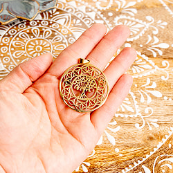 Flower of LifeとTree of Life のゴールドペンダントトップ - サブ4
