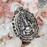 ガネーシャのペンダント シルバー【革紐付き】(ID-ACS-339)