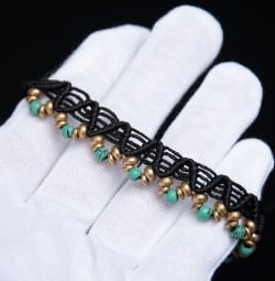 ビーズとターコイズのマクラメ編みブレスレット - サブ5
