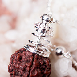 ルドラクシャ　菩提樹の実のペンデュラム　占いやダウジング　ヒーリングに使われる振り子 - サブ2