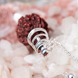 ルドラクシャ　菩提樹の実のペンデュラム　占いやダウジング　ヒーリングに使われる振り子 - サブ4