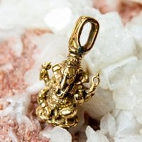 ガネーシャのペンダントトップ【紐つき】(ID-ACS-393)