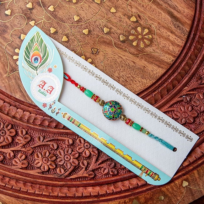 ラーキー - インドの紐ブレスレット ガネーシャ 6 - おしゃれなパッケージ入りです。