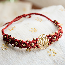 ラウンド ロータス マクラメ編みブレスレット　小 - サブ3