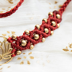 ラウンド ロータス マクラメ編みブレスレット　小 - サブ5