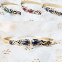 2つの天然石のシンプルブレス　オーバル(ID-ACS-425)