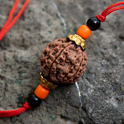 【5面】 インドの数珠 - ルドラクシャのカヴァチ（ブレスレット） - サブ2