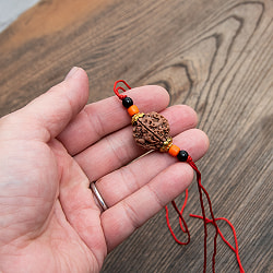 【5面】 インドの数珠 - ルドラクシャのカヴァチ（ブレスレット） - サブ4