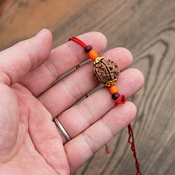 【6面】 インドの数珠 - ルドラクシャのカヴァチ（ブレスレット） - サブ4