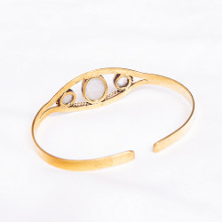 3つの天然石のメタルブレス - サブ4