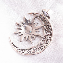 シルバー ペンダントトップ　-太陽と月 - サブ3