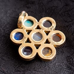 天然石のチャクラゴールドペンダントトップ-直径約2.5cm - サブ3