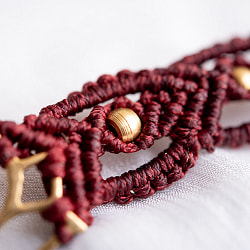 小さめモチーフロータス マクラメ編みブレスレット - サブ2