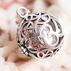 エスニック文様のガムランボール ペンダントトップ - シルバーオーン - サブ2