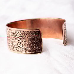 チベット密教　吉祥文様のメタルバングル　フリーサイズ - サブ4