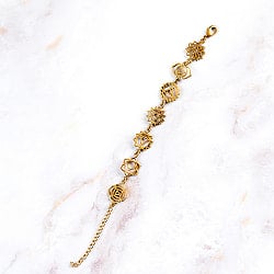 ゴールドカラーのシンプルデザイン　チャクラブレスレット　大 - サブ3