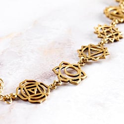 ゴールドカラーのシンプルデザイン　チャクラブレスレット　大 - サブ5